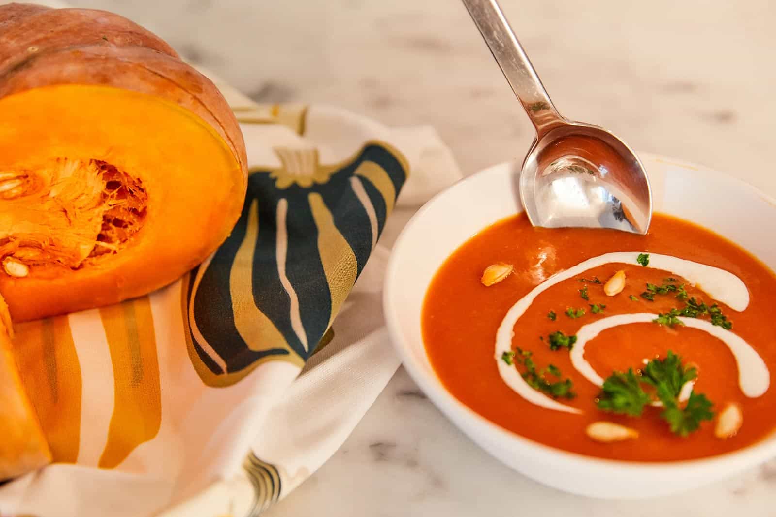 Creamy roasted pumpkin soup recipe