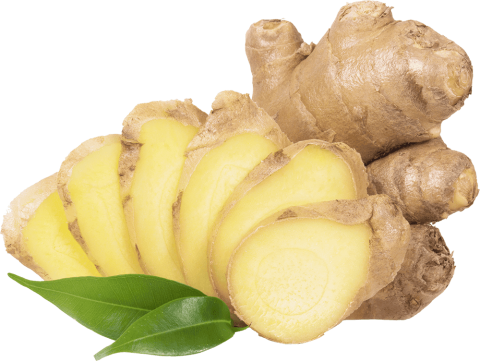 Ginger root cut in pieces