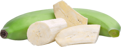 Green plantain peeled and cut in pieces