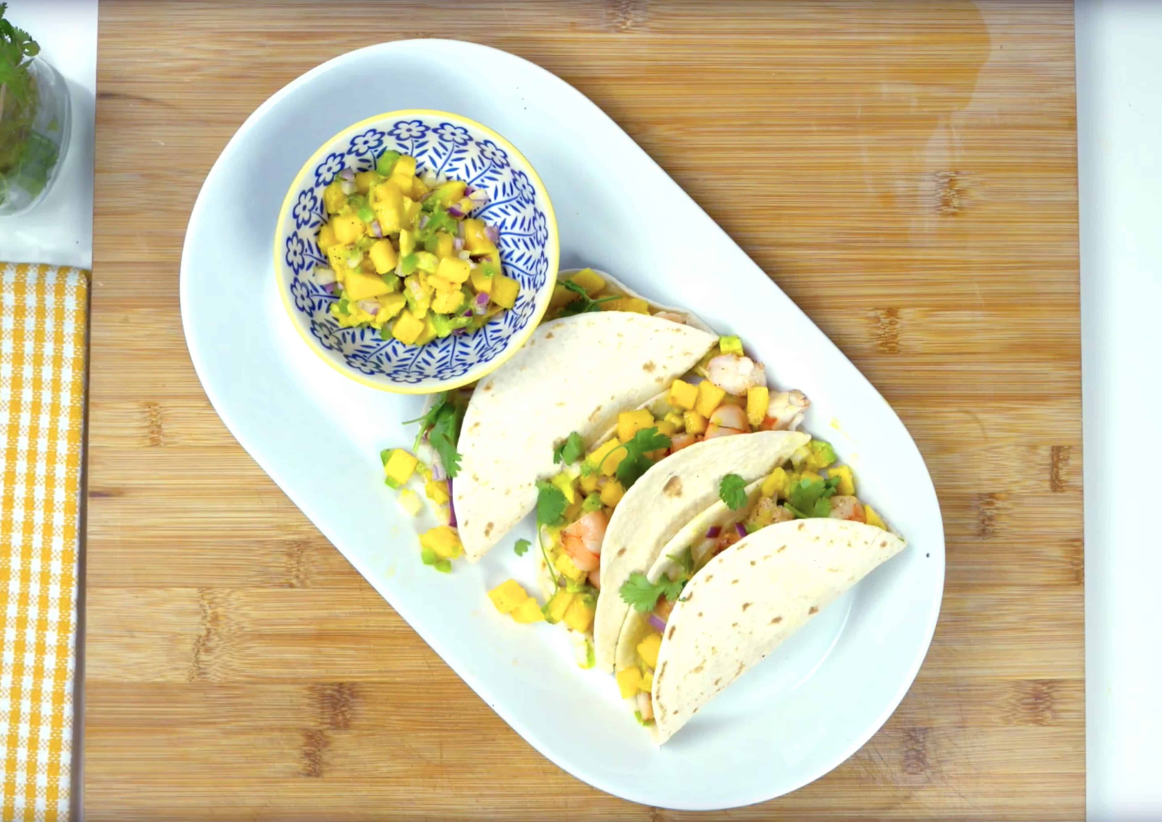 Tropical mango and shrimp taco recipe