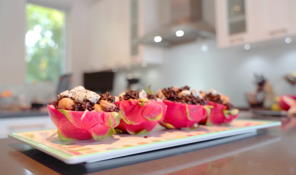 Black Rice with Shrimp and Dragon Fruit - J&C Tropicals