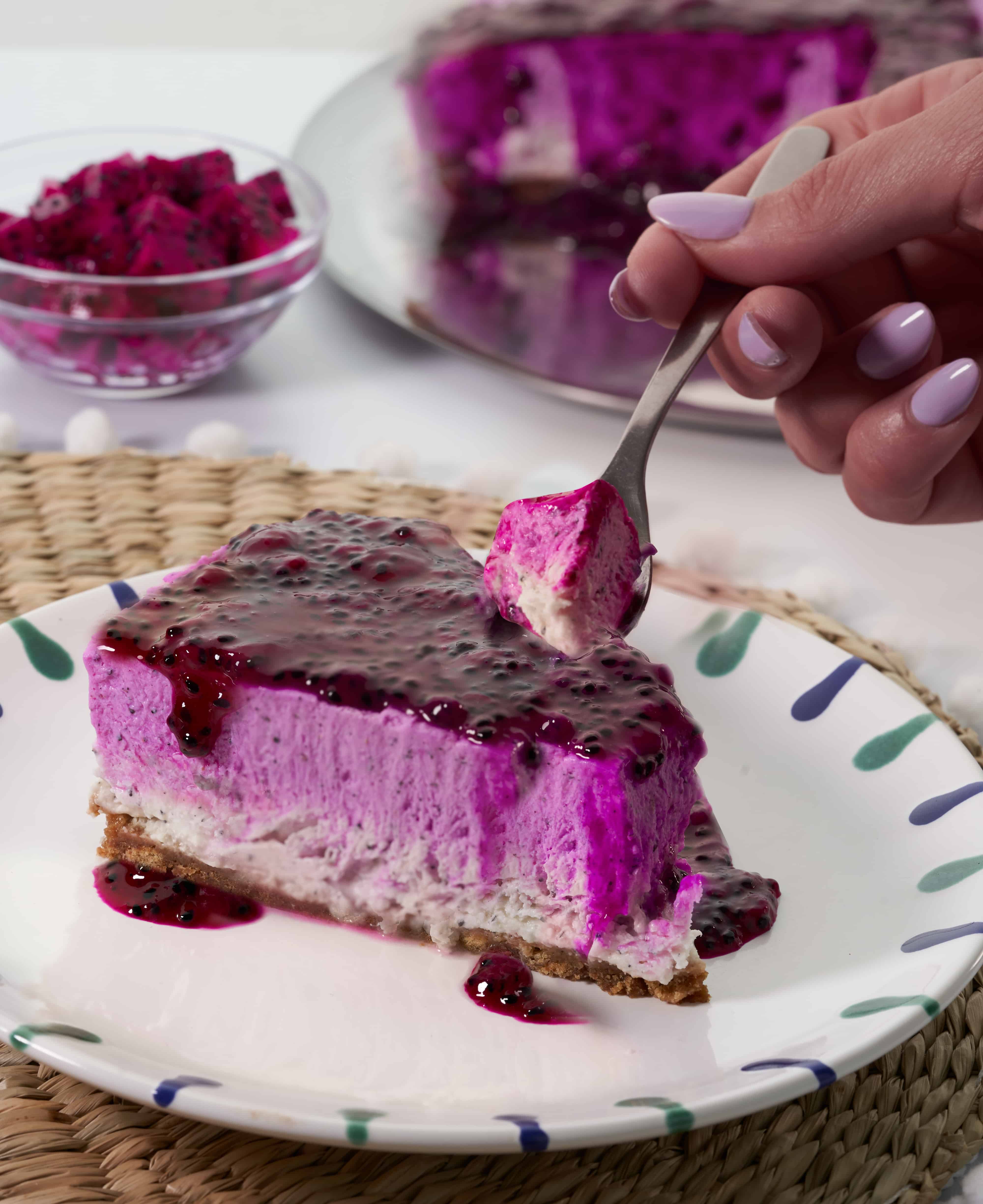 Red & White Dragon Fruit Cheesecake