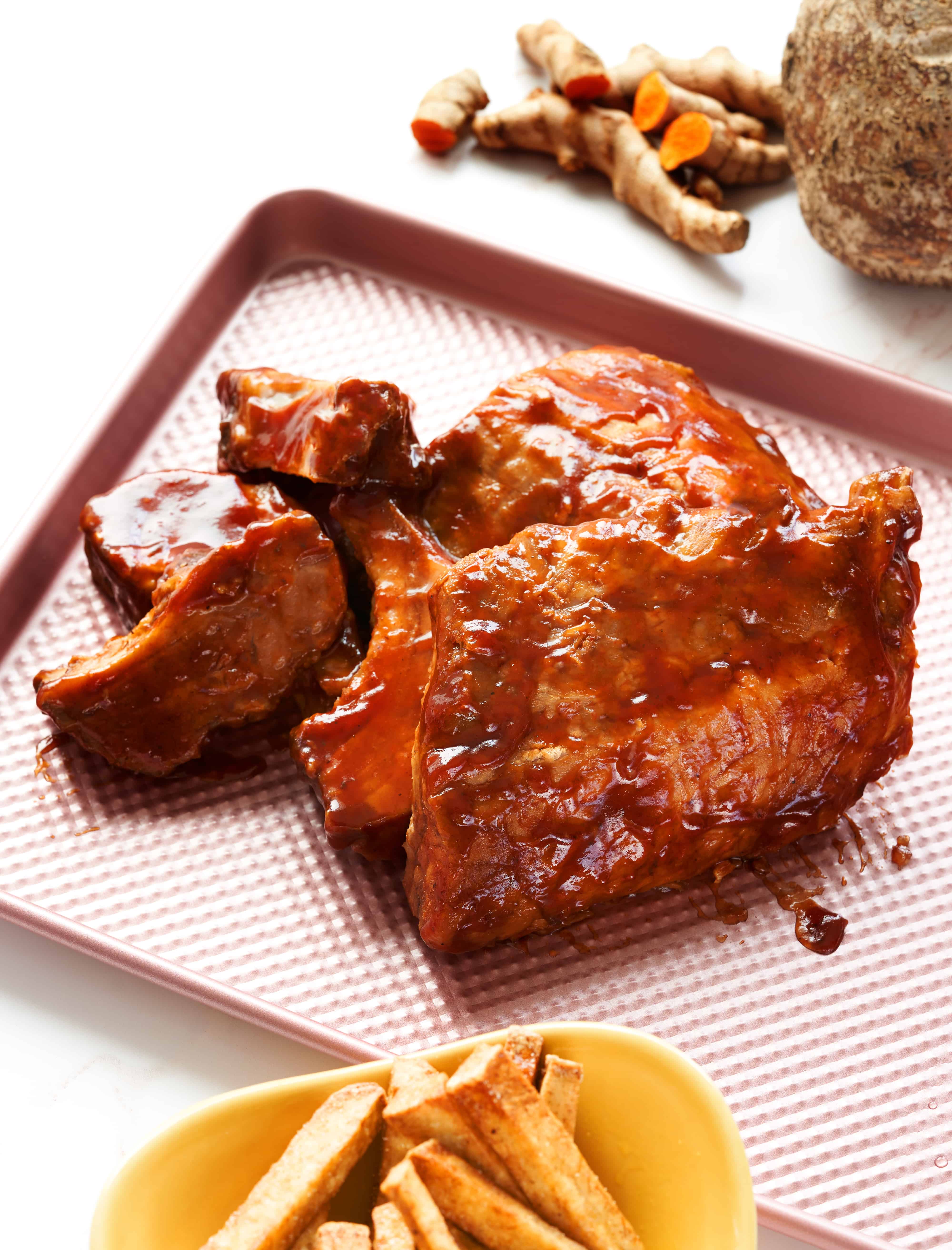 Tropical Mojo Baby Back Ribs with Ñame Fries