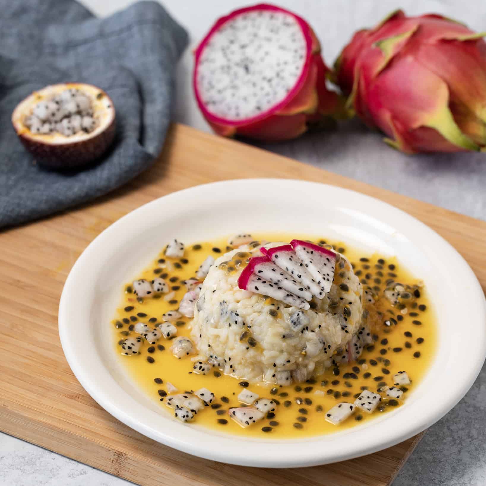 Passion and Dragon Fruit Sticky Rice