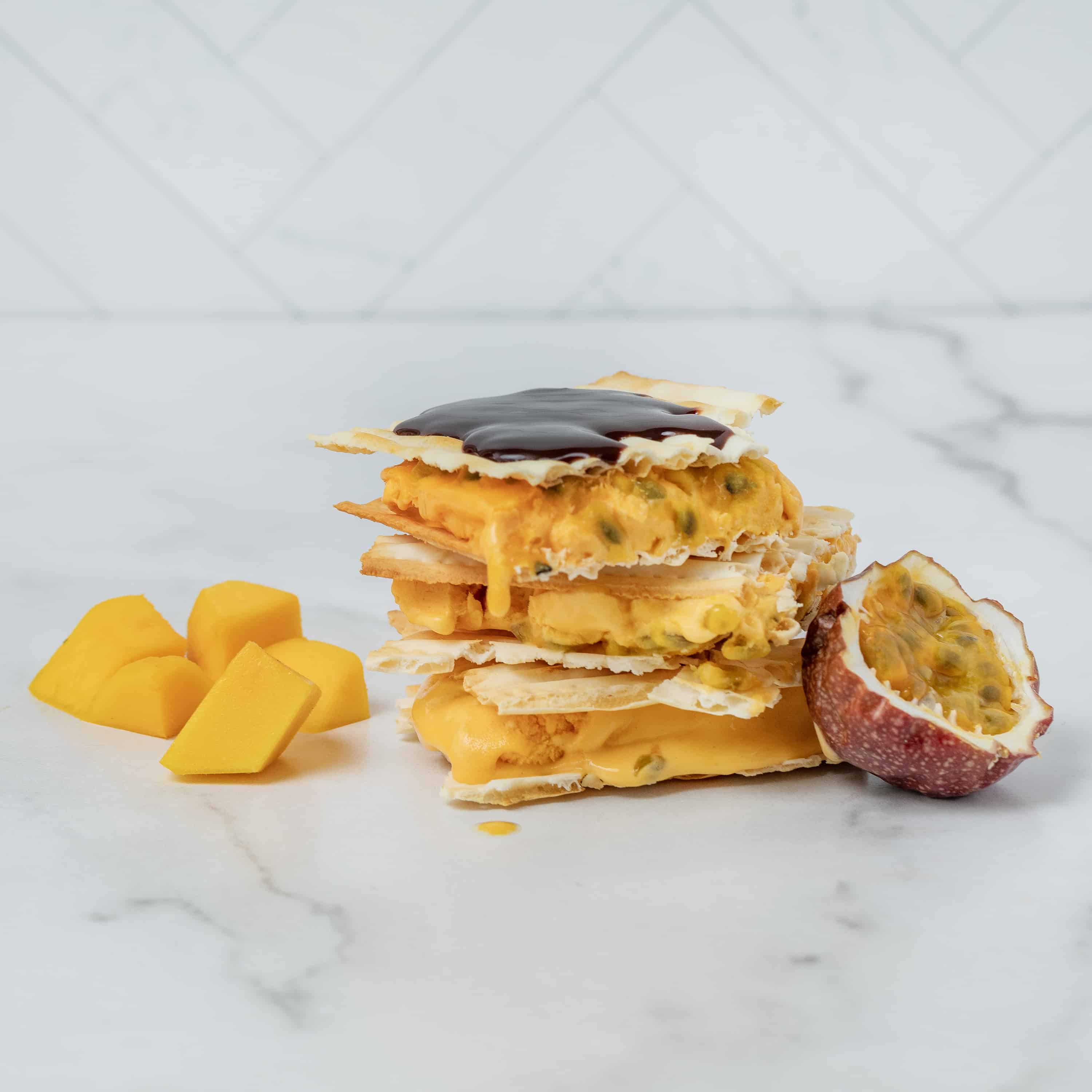 Matzo Mango and Passion Fruit Ice Cream Sandwich