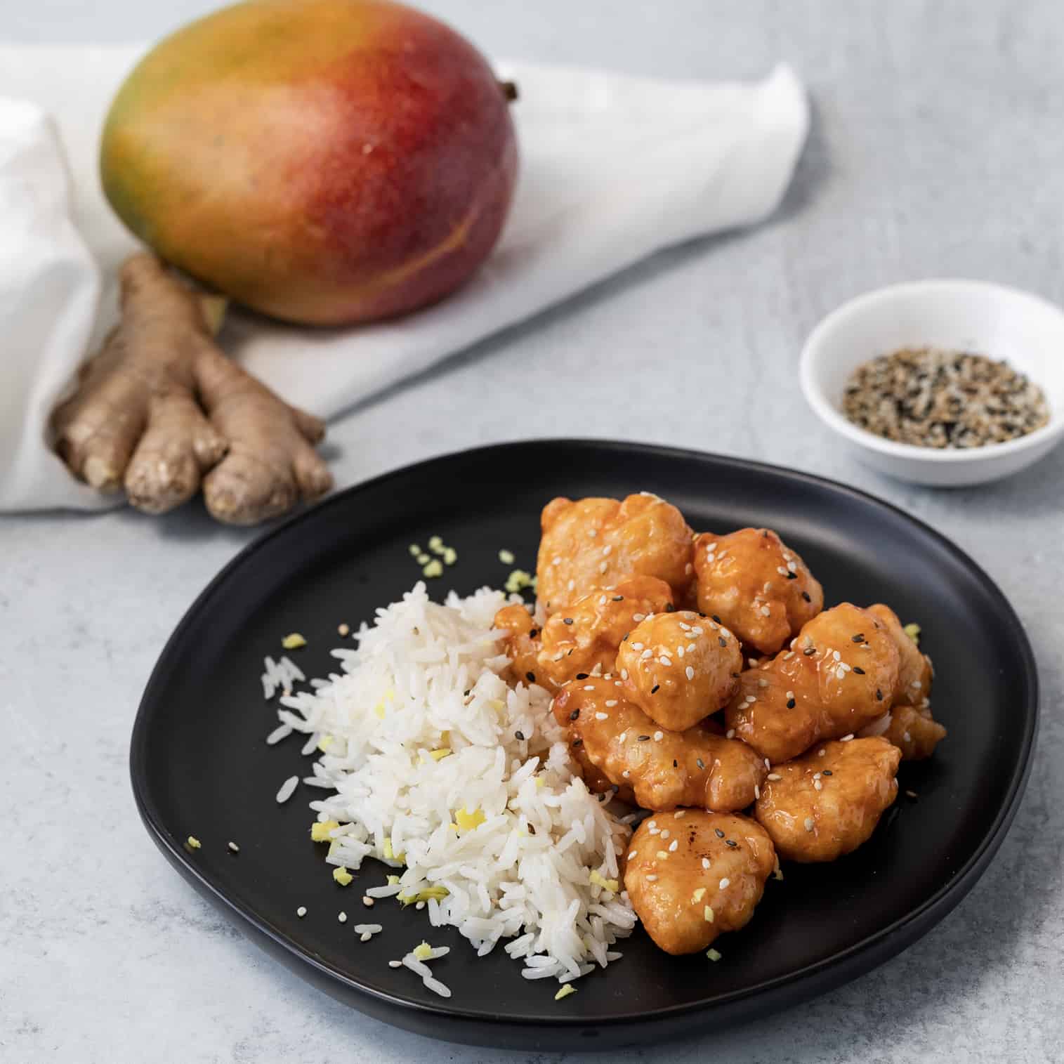 Tropical Sweet and Sour Yuca Fritters with Ginger Rice