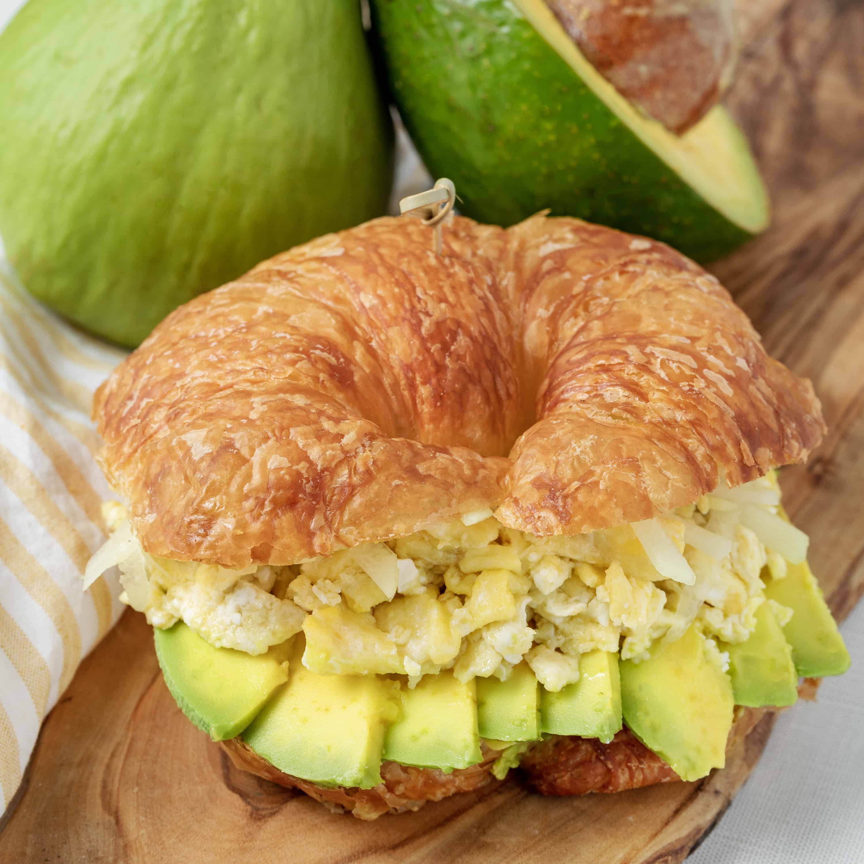 Avocado and Chayote Scrambled Egg Croissant