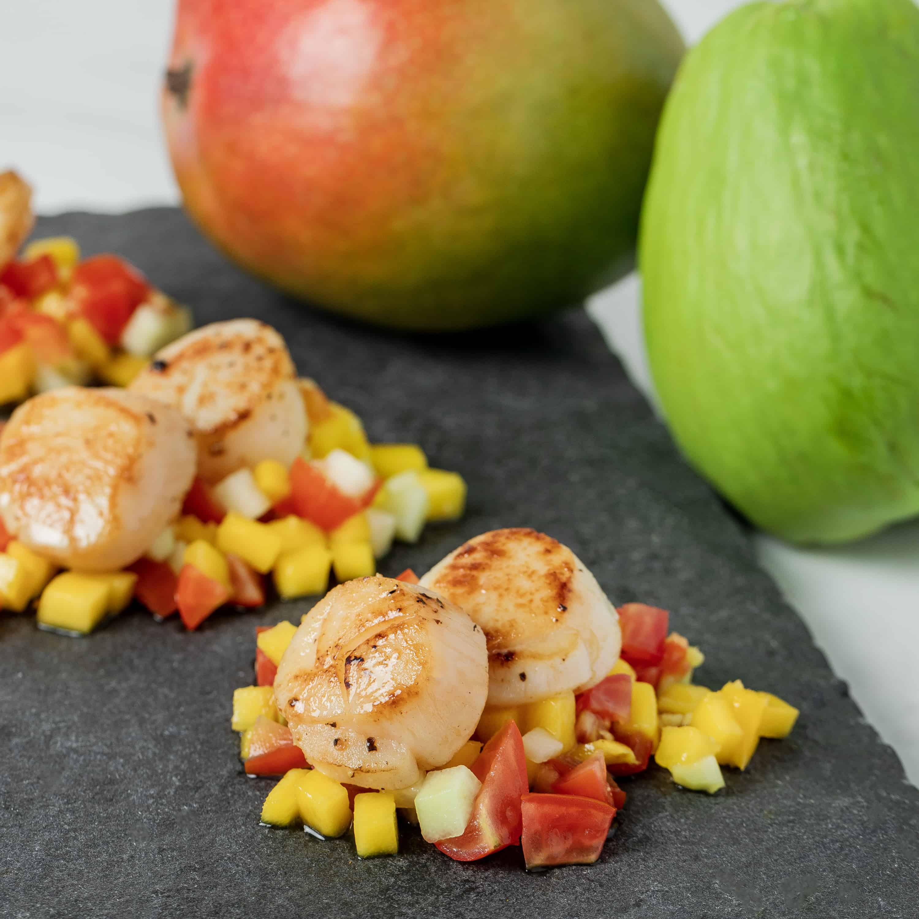Scallops with Mango and Chayote
