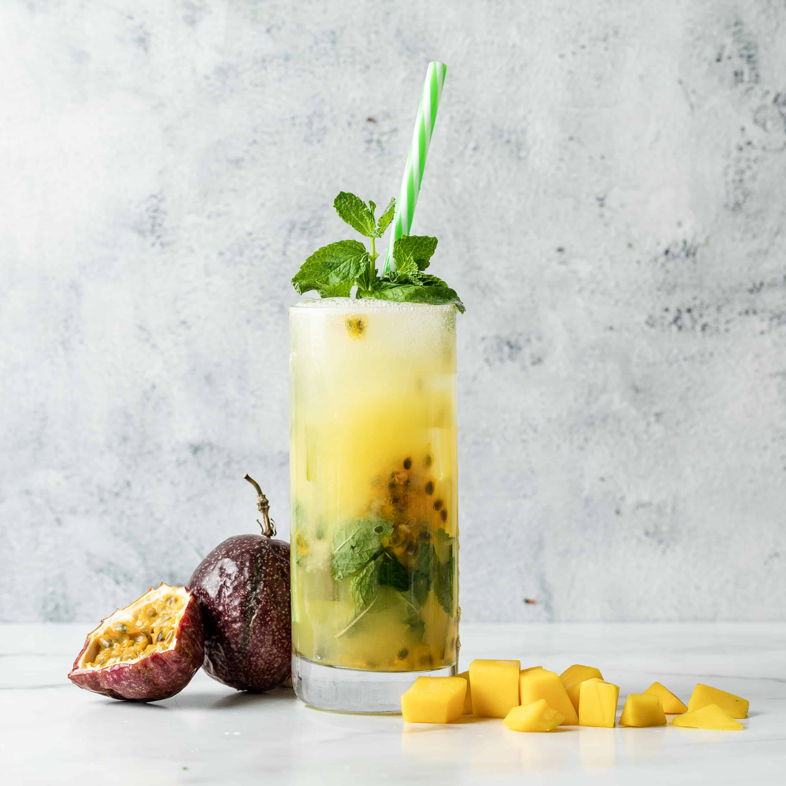Passion Fruit and Mango Mojito